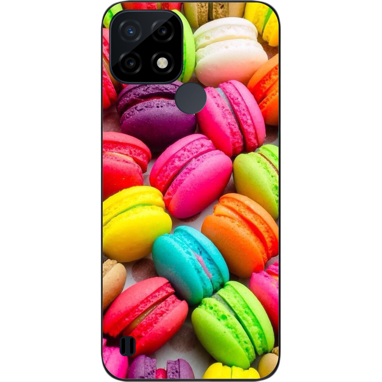 Силіконовий чохол Case для Realme C21 з картинкою Макаруни