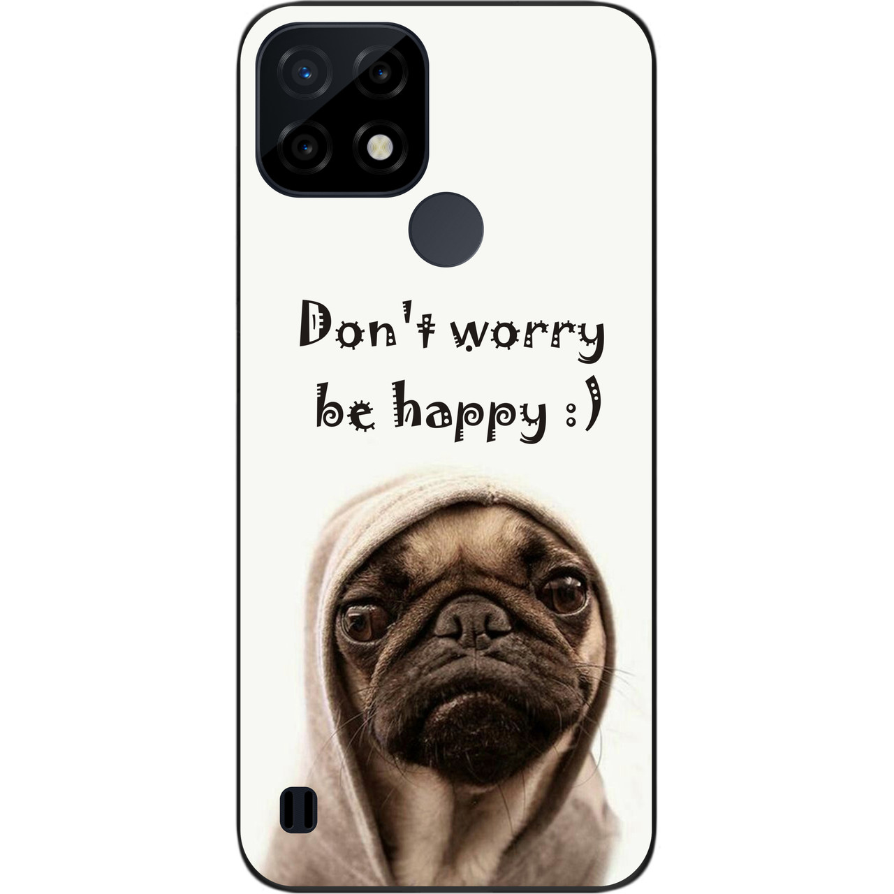 Силіконовий чохол Case для Realme C21 з картинкою Мопс у капюшоні