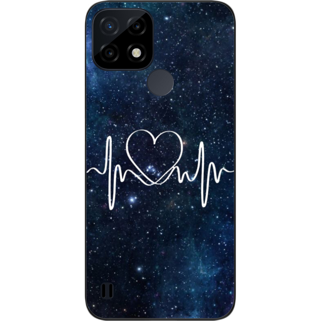 Силіконовий чохол Case для Realme C21 з картинкою Кардіограма кохання