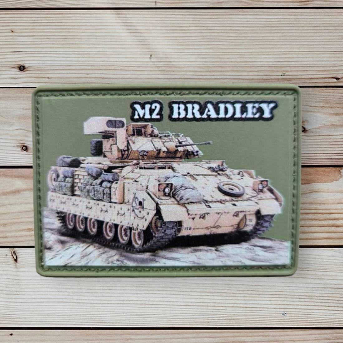 Шеврон на липучці танк m2 bradley ПВХ олива