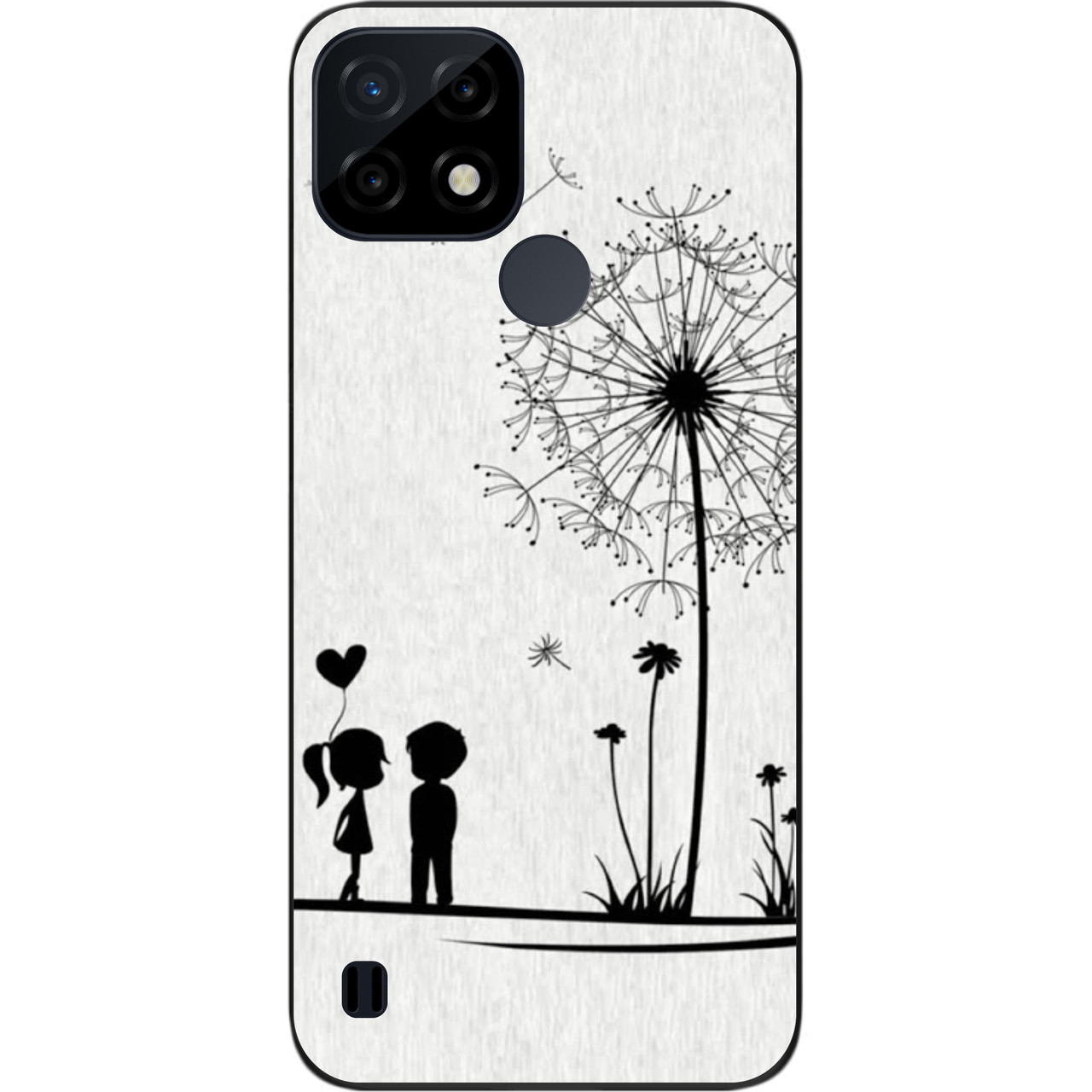 Силіконовий чохол Case для Realme C21 з картинкою Діти та кульбаба