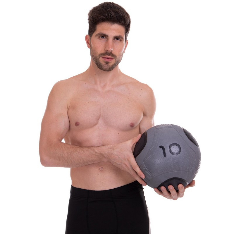 Мяч медицинский медбол Zelart Medicine Ball FI-2620-10 10кг серый-черный - фото 6 - id-p2009609660