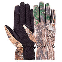 Перчатки для охоты и рыбалки с закрытыми пальцами Zelart BC-9229 размер универсальный Камуфляж Лес
