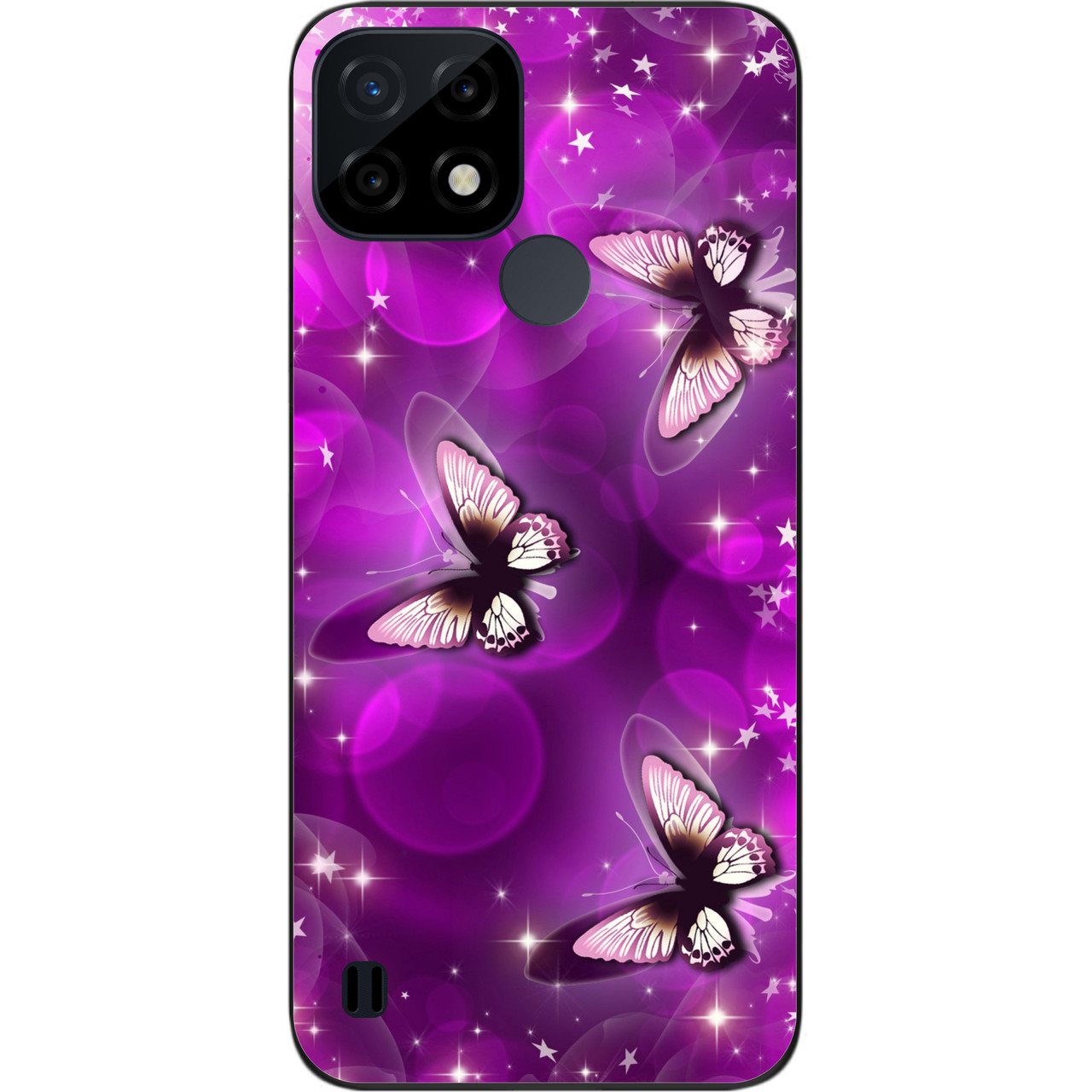 Силіконовий чохол Case для Realme C21 з картинкою Бузкові метелики