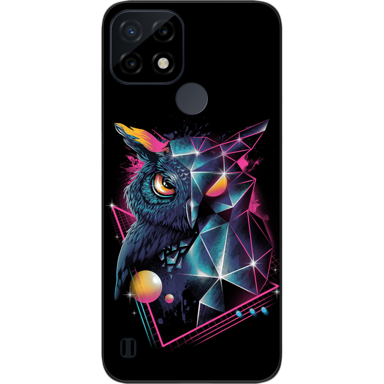 Силіконовий чохол Case для Realme C21 з картинкою Сова абстракція