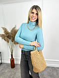 📌 Гольф жіночий в рубчик з довгим рукавом, однотонний | Модна кофта | Стильна водолазка під горло | Батал, фото 7