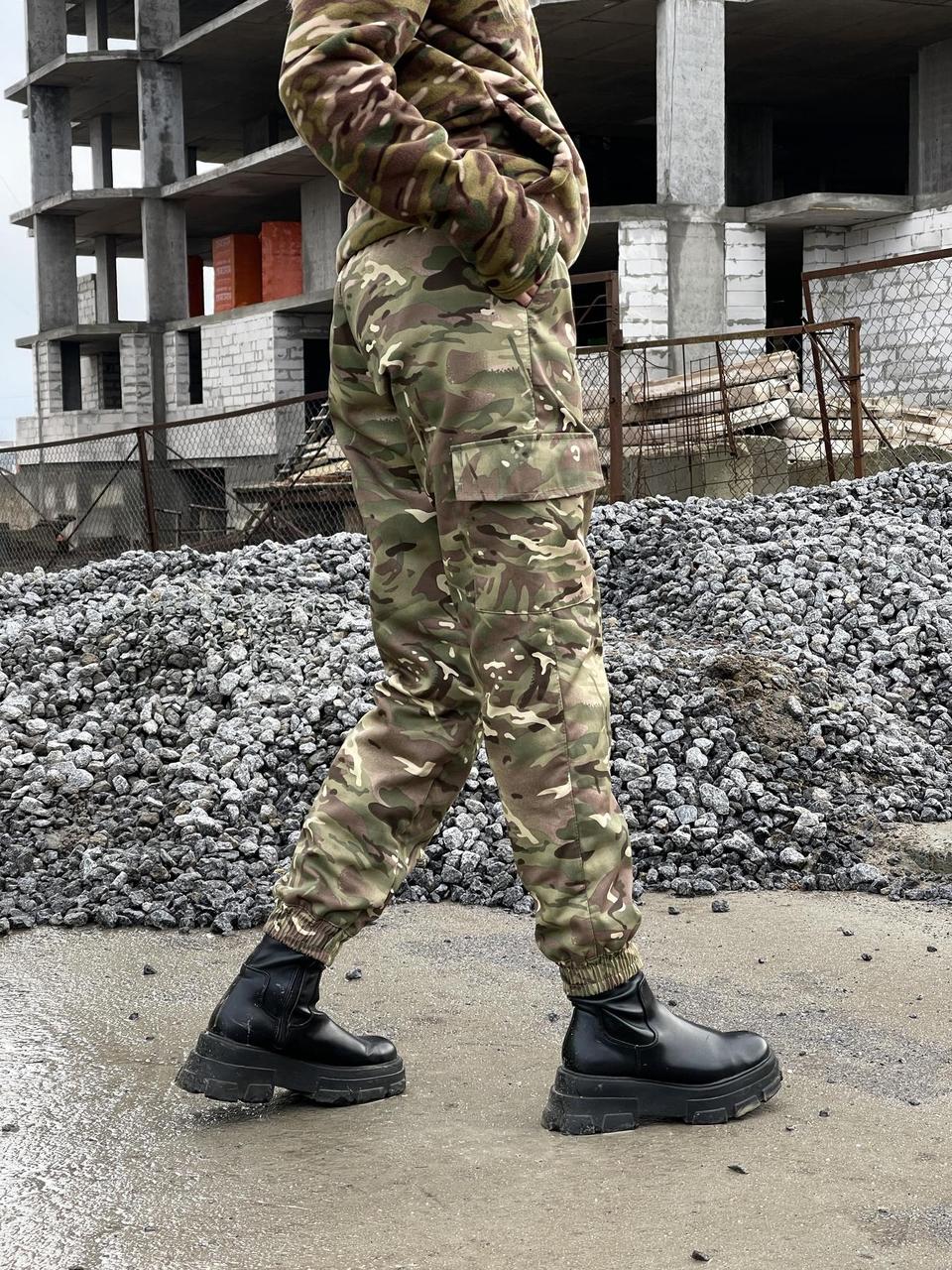 Жіночі теплі штани мультикам Зимова форма теплі штани Армійські Мультикам штани на флісі жіночі