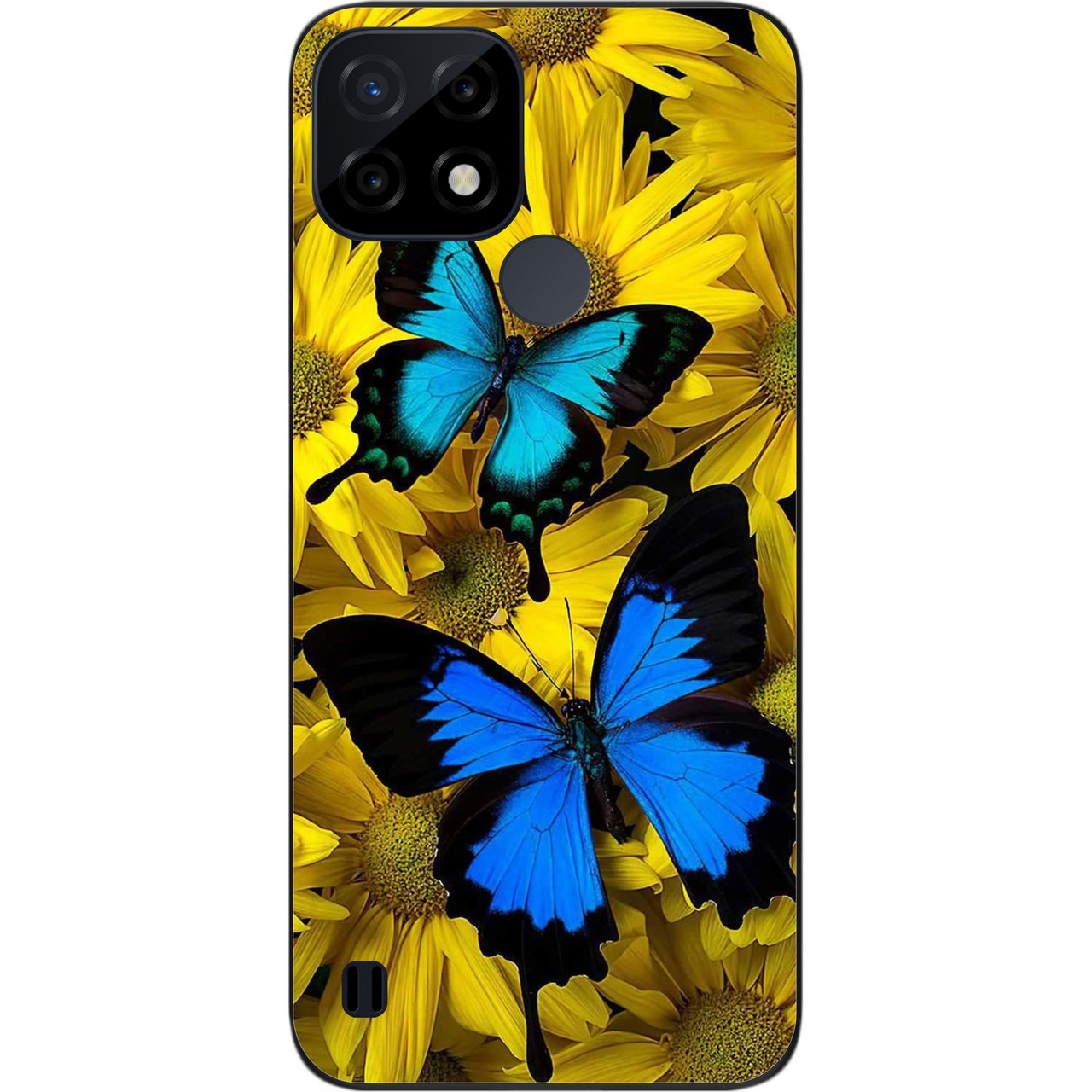 Силіконовий чохол Case для Realme C21 з картинкою Сині метелики