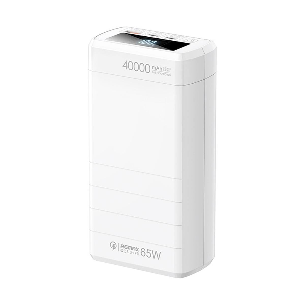 УМБ Powerbank Remax RPP-310 40000 mAh 65W QC + PD швидка зарядка білий