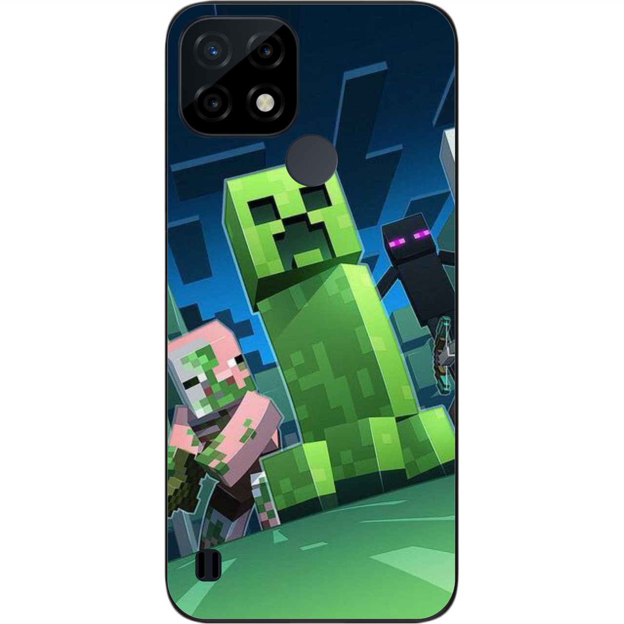 Силіконовий чохол Case для Realme C21 з картинкою Зелений крипер