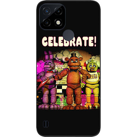 Силіконовий чохол Case для Realme C21 з картинкою Виступання тріо роботів, фото 1