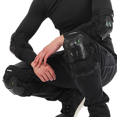 Комплект захисту SOULRIDING Zelart M-9333 (коліно, гомілка, передпліччя, лікоть) чорний-жовтий