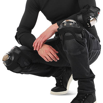 Комплект захисту PRO-BIKER M-9334 (коліно, гомілка, передпліччя, лікоть) чорний жовтий