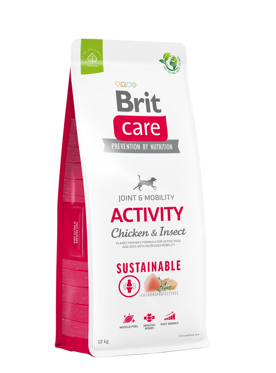 Brit Care Dog Sustainable Activity для активних собак курка і комахи 12кг