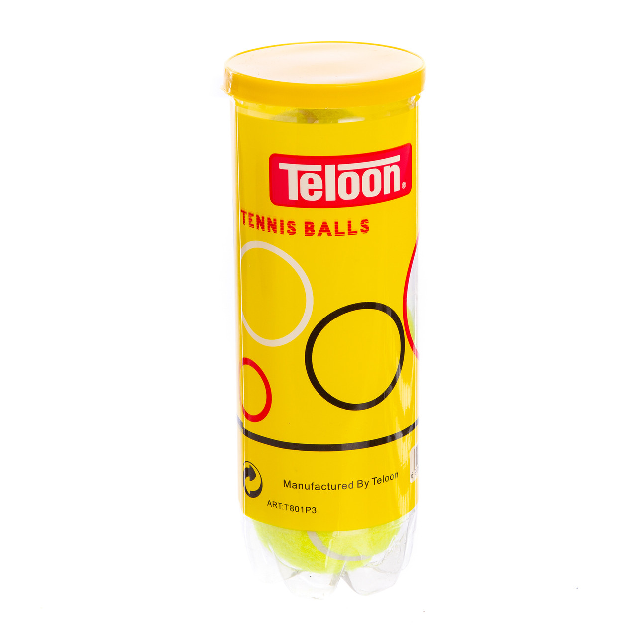М'яч для великого тенісу TELOON MASCOT T801P3 3шт салатовий