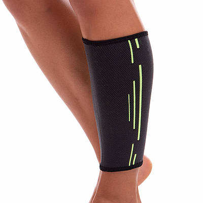 Бандаж для компресійної гомілки SIBOTE ST-1012-G S-XL сірий-салатовий