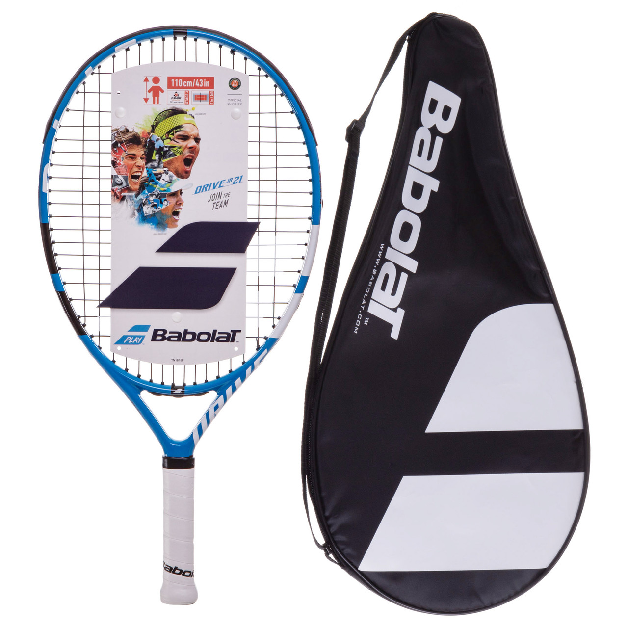 Ракетка для великого тенісу юніорська BABOLAT BB140217-136 DRIVE JUNIOR 21 блакитний, фото 1