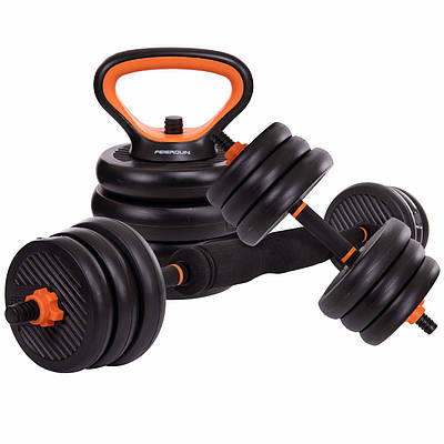 Набір гантелей зі штангою та гірами 6в1 багатофункціональний 25 кг FED SC-80016-25 2 шт. по 12,5 кг