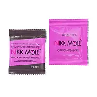 💎 Фарба Nikk Mole Graphite для брів і вій у саше (5 мл) + окисник 3% (5 мл)