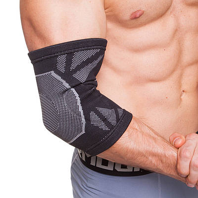 Налокітник еластичний Zelart ST-2591 M-XL 1 шт чорний-сірий