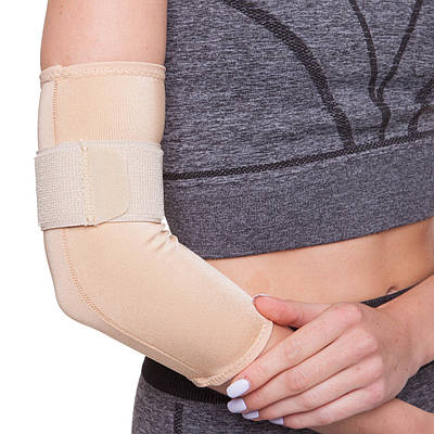 Налокітник еластичний із фіксувальним ременем GRANDE GS-430 S-XL тілесний