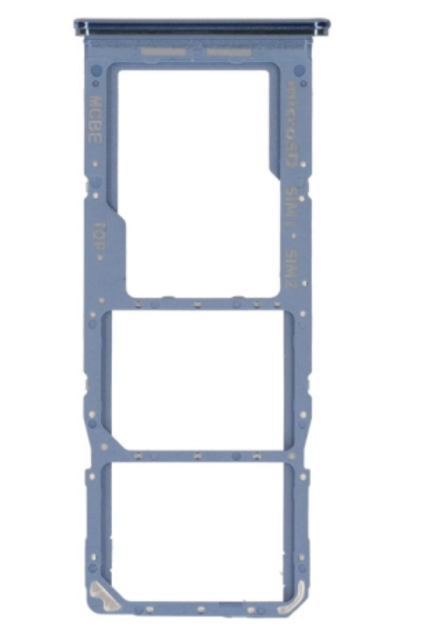 Тримач (лоток) Sim-карти та карти пам'яті для Samsung M325F Galaxy M32, синій, Light Blue, на дві Sim-карти