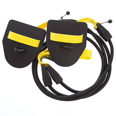 Гребний тренажер із лопатками MadWave TRAINER DRY M077103200W опір 2,2-6,3 кг чорний-жовтий