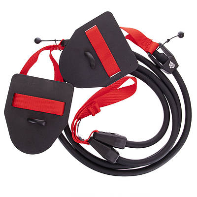 Гребний тренажер із лопатками MadWave DRY TRAINING M077103400W опір 5,4-14,1кг чорний-червоний