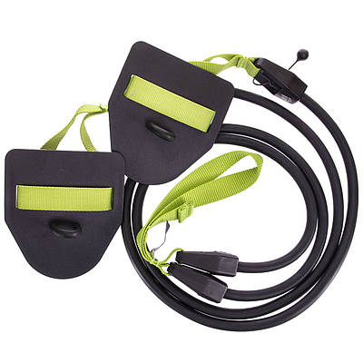 Гребний тренажер із лопатками MadWave DRY TRAINING M077103300W опір 3,6-10,8 кг чорний-зелений