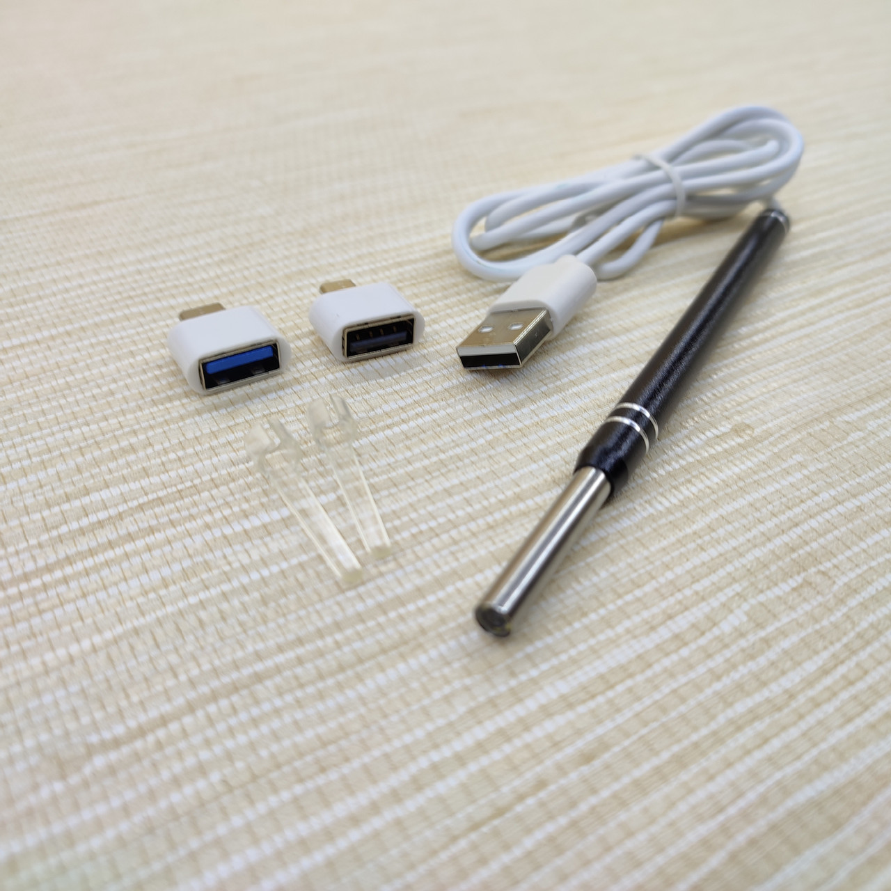 Ендоскоп вушний 5,5 мм довжина 1метр microUSB, USB, Type C, фото 1