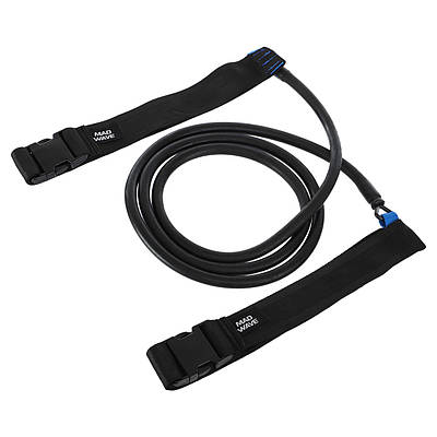 Поясний тренажер парний для плавання MadWave BELT TRAINER TWO SIDE M077106 довжина-2,4 м чорний
