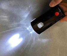 Велофара передня з велосипедним дзвінком SB-265 акумуляторний велоліхтар USB Чорний, фото 3