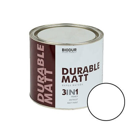 Емаль Biodur 3в1 Hammer Paint матова BIODUR 210 Біла 0,7 л