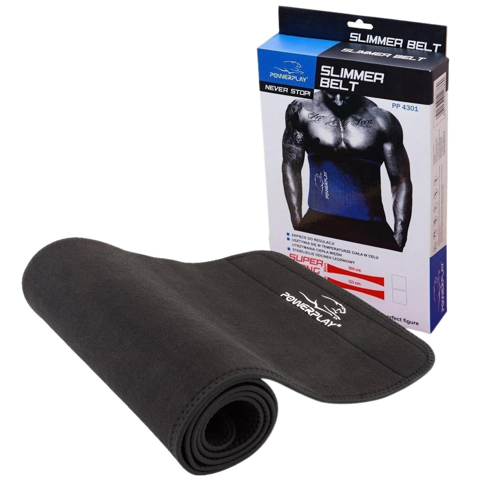 Пояс для схуднення PowerPlay 4301 (100*30 см) Чорний, фото 1