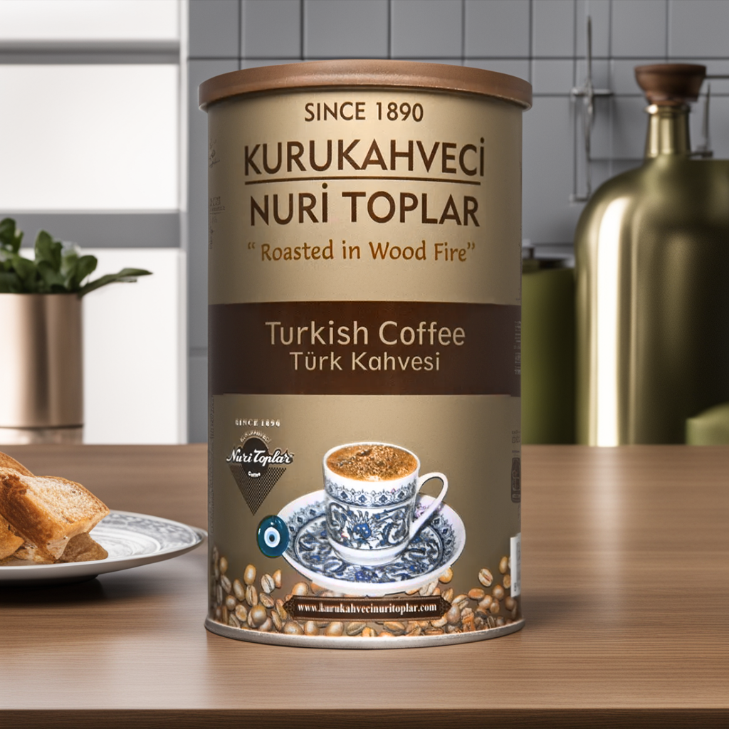 Турецька кава мелена оригінальна середнього обжарювання Kurukahveci Nuri Toplar 250 gr Помел борошно Арабіка 100%' Grida