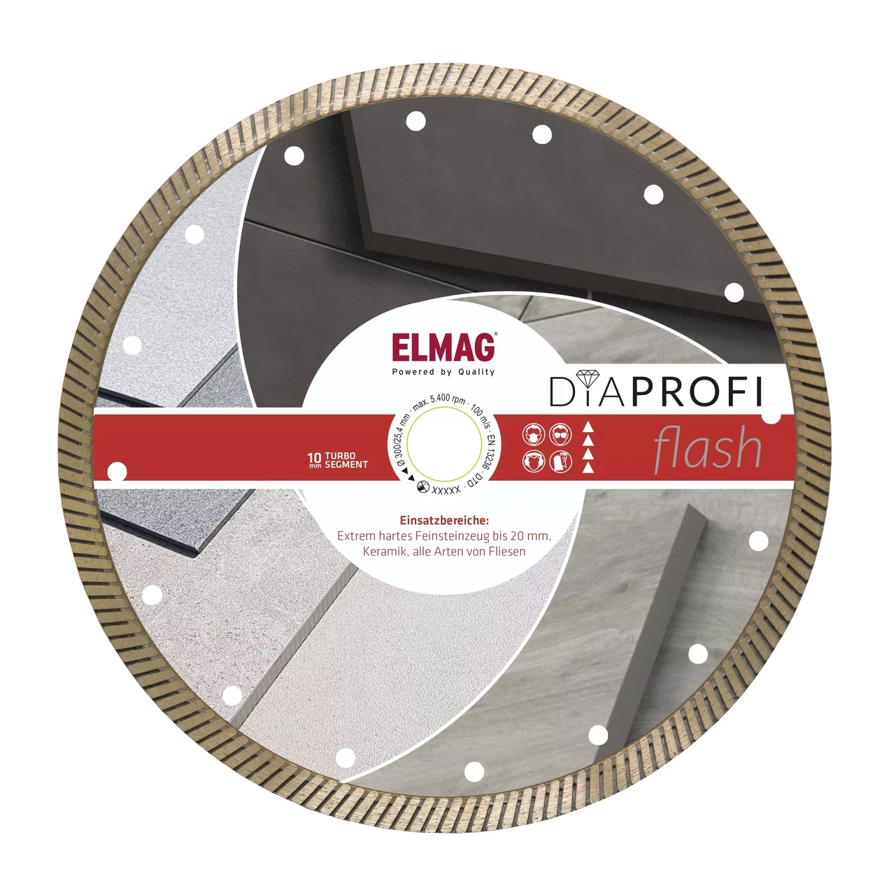 Алмазний диск DiaProfi FLASH 350 мм для особливо твердих матеріалів, отвір: 25,4 мм (для сухий і мокрий, фото 1