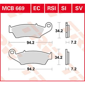 Мотоколодки TRW LUCAS MCB669SV FDB892 / MCB669 / BREMBO 07KA17/BRAKING BR 772CM44, фото 3