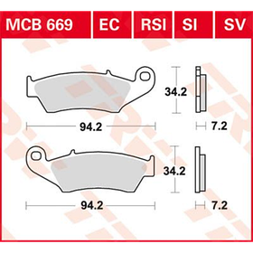 Мотоколодки TRW LUCAS MCB669SI   FDB892 / MCB669 / BREMBO 07KA17/BRAKING BR 772CM44