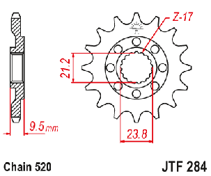 JTF402.15 Зірка на 15 зубів для F650 1997-2000, F650GS 1999-2008, F650GS Dakar 2000-2007, Sunstar 38615, фото 1