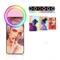 Уцінка Селфі-кільце Selfie ring light rg 01 селфі лампа RGB різнобарвне + біле світло. кільцева мінілампа