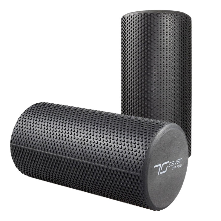 Масажний ролик (валик) EDGE гладкий Foam Roller EVA чорний (30*15см.)