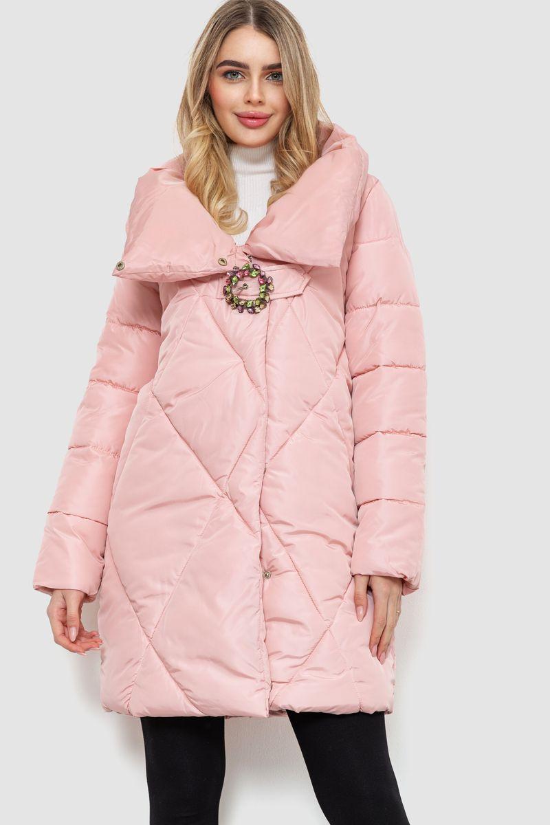 Куртка жіноча однотонна, колір світло-рожевий, 235R2156 M