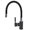Змішувач для кухні з гнучким гусаком Globus Lux LAZER GLLR-0203SB-1-ONIX Чорний граніт, фото 2