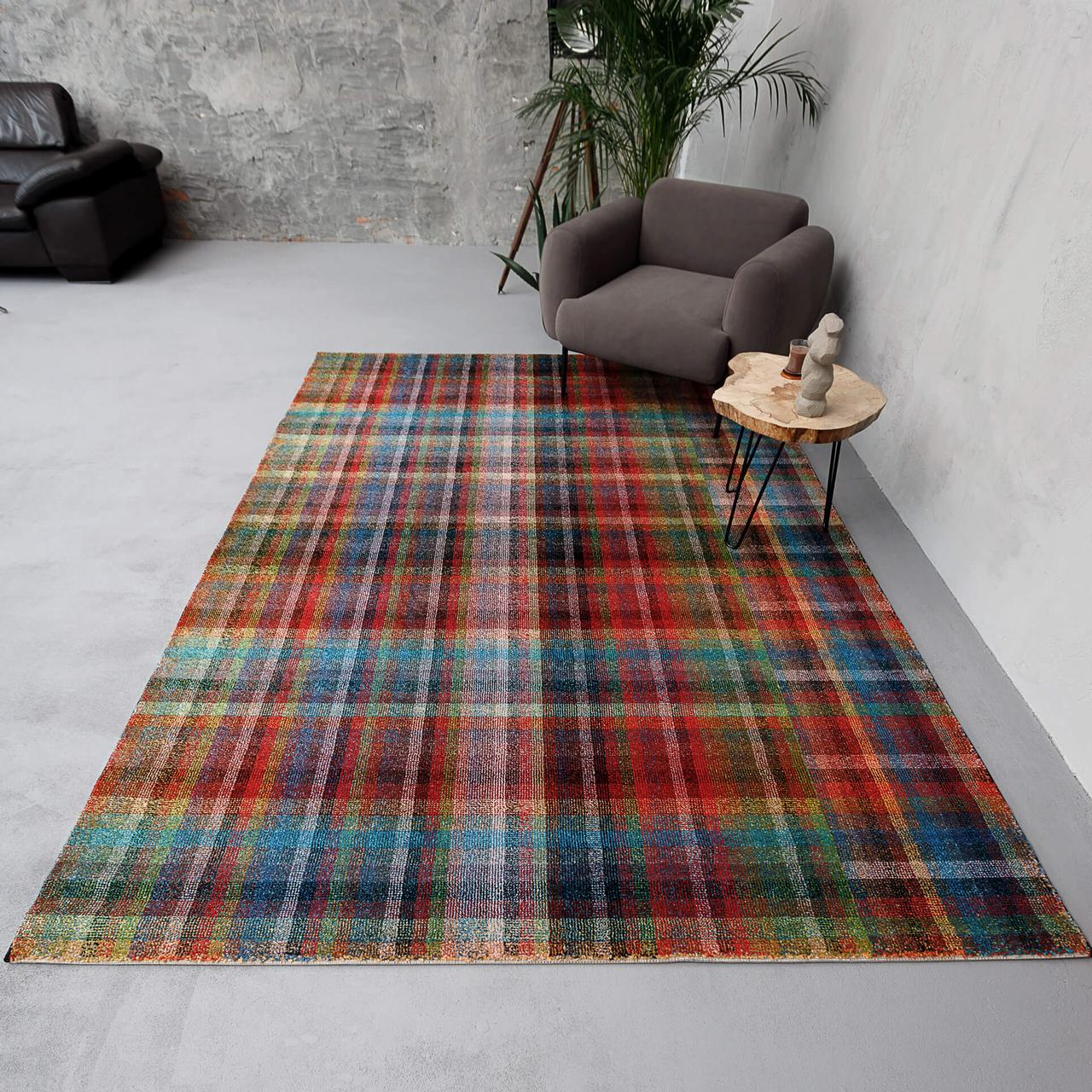 Килим Мультиколор RAINBOW 14 COLORS 4142b 1,6Х2,3 Чорний прямокутник