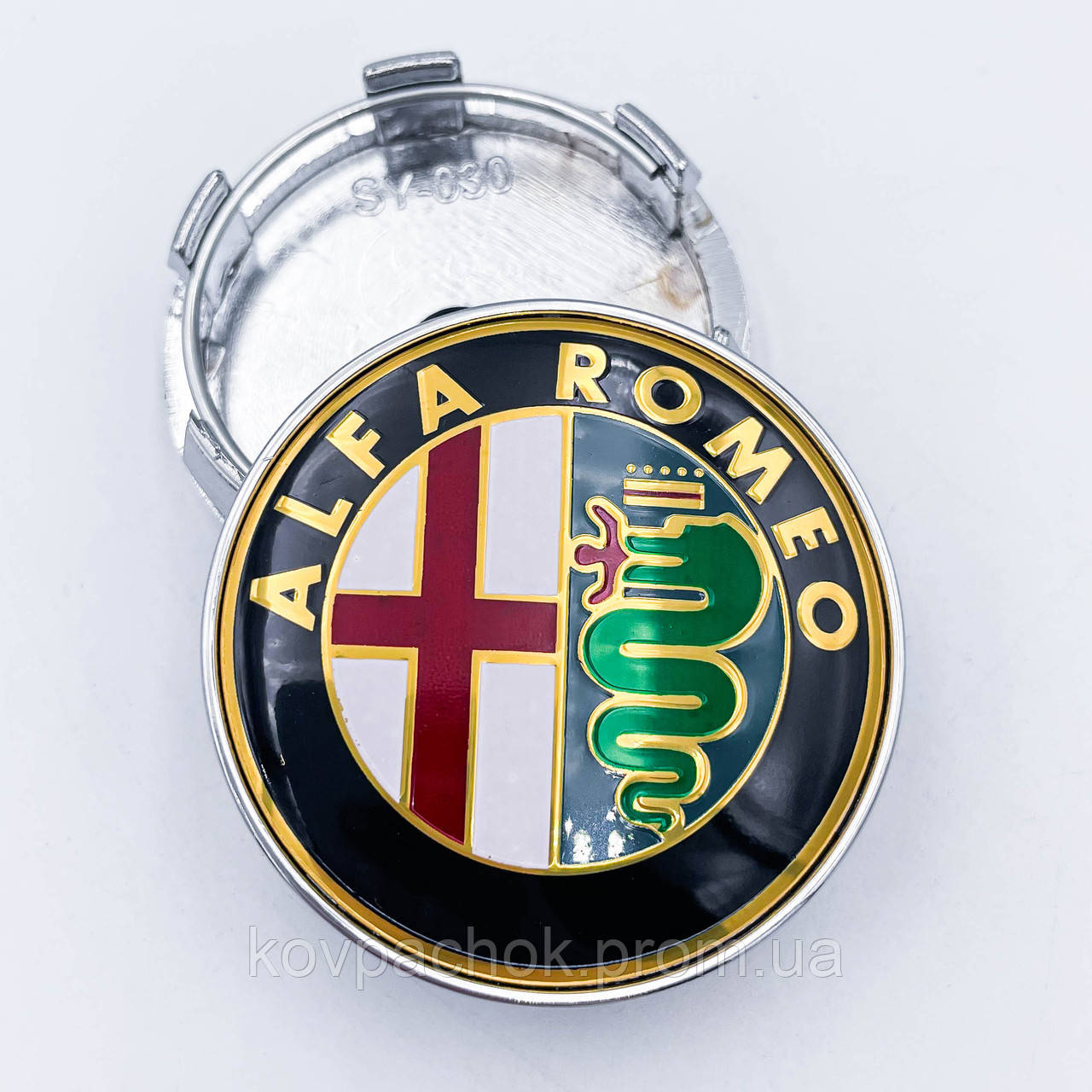 Ковпачки (заглушки) в литі диски Alfa Romeo (Альфа Ромео) 60 мм Лого золото