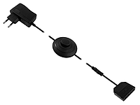 Блок питания 12 В MINI AMP 12 Вт с ножным выключателем и разветвителем LED на 4 разъема Черный