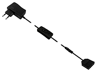 Блок питания 12 В MINI AMP 24 Вт с ручным выключателем и разветвителем LED на 3 разъема Черный