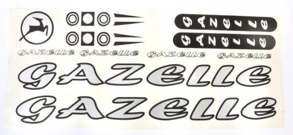 Наклейка Gazelle на раму велосипеда, сірий (NAK048)