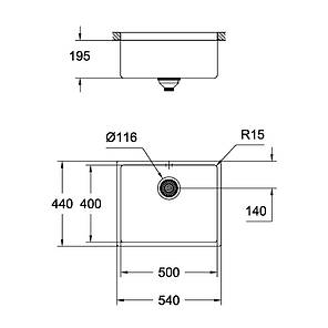 Кухонна мийка Grohe Sink K700 Undermount 31574AL0, фото 2