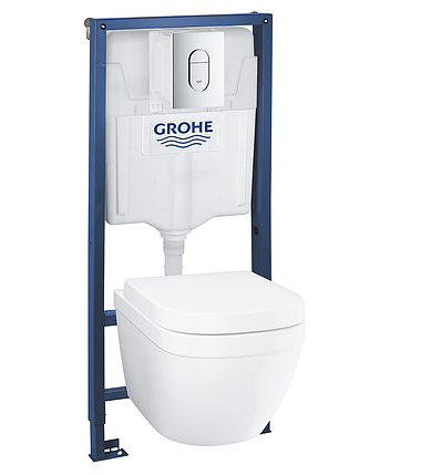 Комплект Solido 5-в-1: інсталяція Grohe Rapid SL 38528001 + підвісний унітаз Euro Ceramic 39328000 з кришкою (39330000), 39536000, фото 2